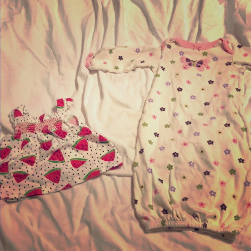 A watermelon top and a gown. So cute! 😍